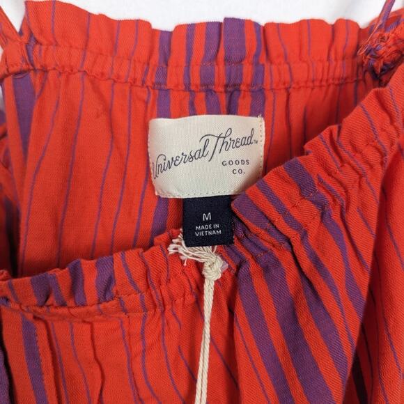 NWT Universal Thread Red & Purple Stripe Ruffle Trim Mini Dress Size M - Picture 6 of 8